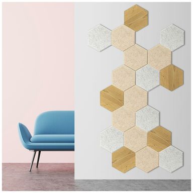 Panel ścienny drewniany dębowy 30x30 cm Hexagon naturalny Panele