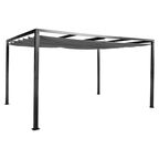 Pawilon ogrodowy 3 x 4 m PERGOLA szary ze składanym zadaszeniem