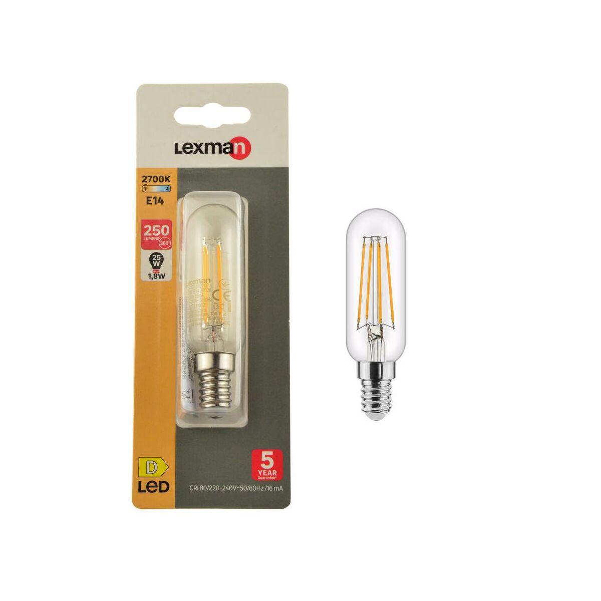 Żarówka LED E14 1,8 W = 25 W 250 lm Ciepła biel Lexman