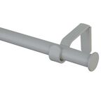 Karnisz OSLO 160 cm pojedynczy srebrny satyna 19 mm metalowy