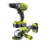 Zestaw wiertarko - wkrętarka i szlifierka kątowa RYOBI 1.3 Ah Li-ion R18DDAG-213S