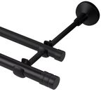Karnisz Forio 200 cm podwójny czarny mat 16/19 mm Inspire