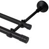Karnisz FORIO 200 cm podwójny czarny mat 16/19 mm metalowy INSPIRE