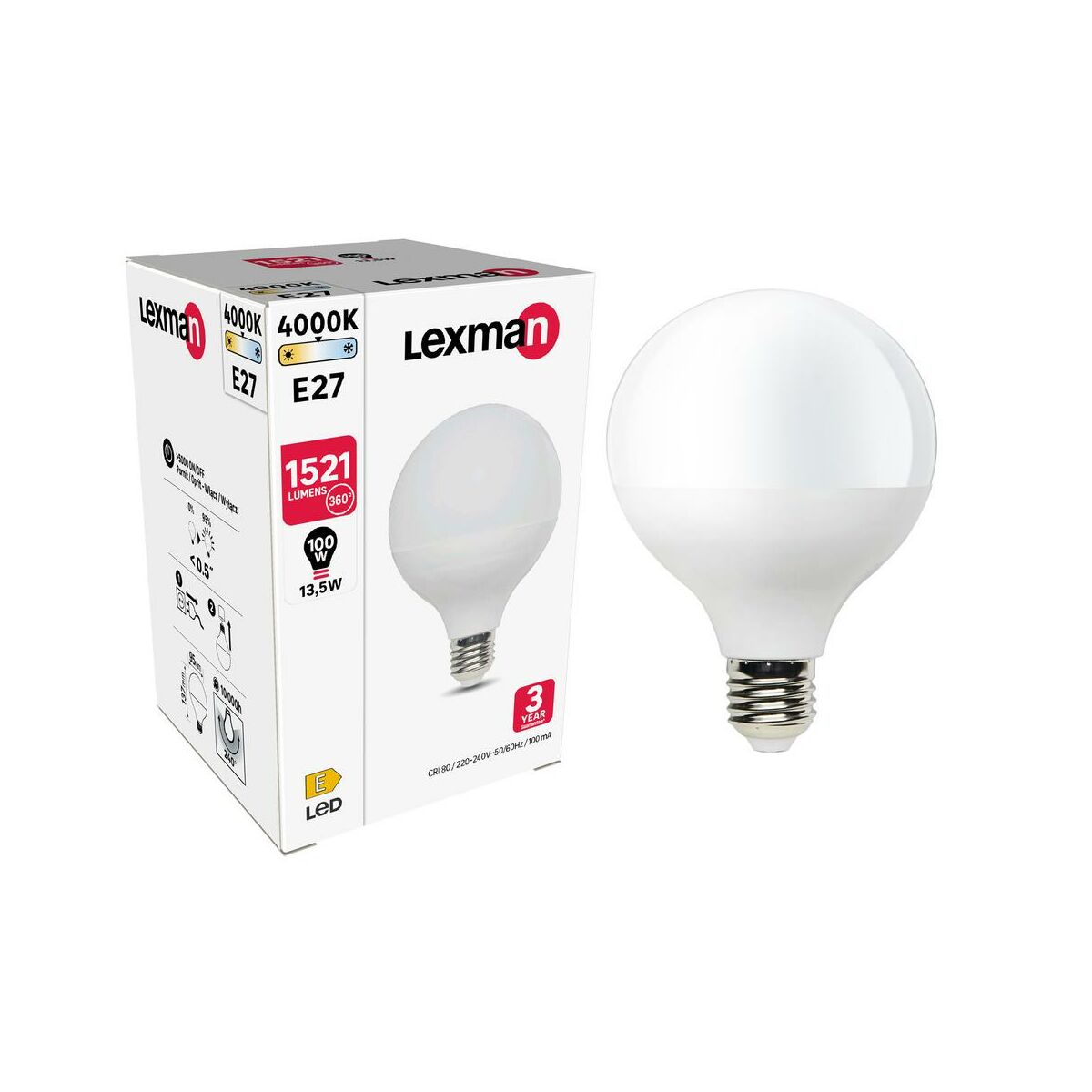 Żarówka dekoracyjna LED E27 13.5 W 1521 lm Neutralna biel Lexman