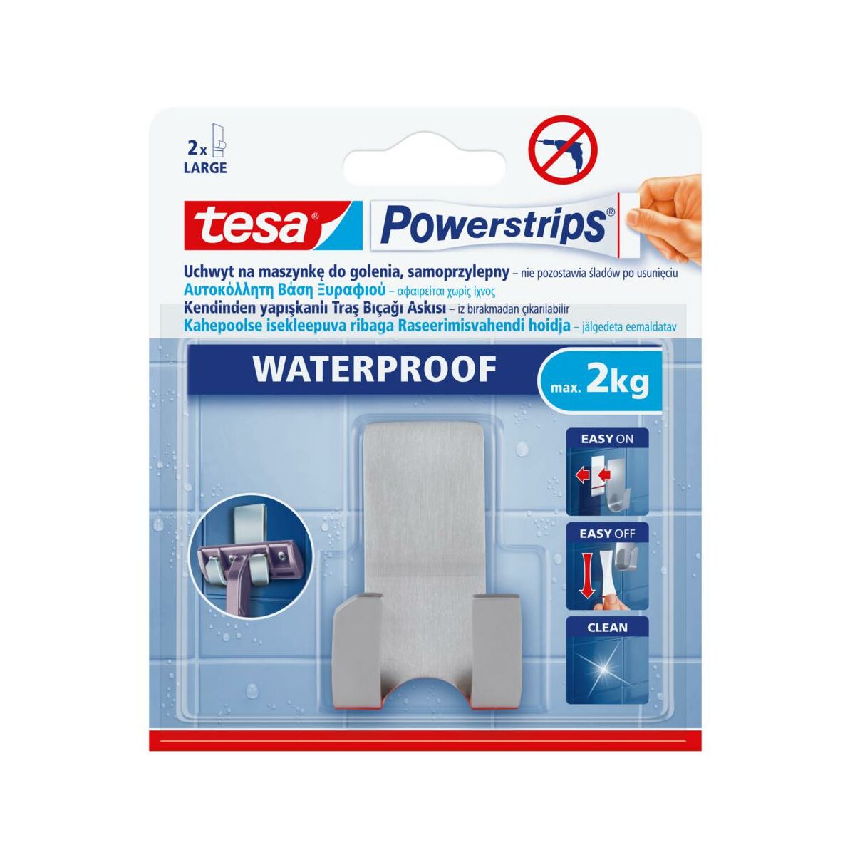Haczyk ścienny Powerstrips Waterproof Tesa