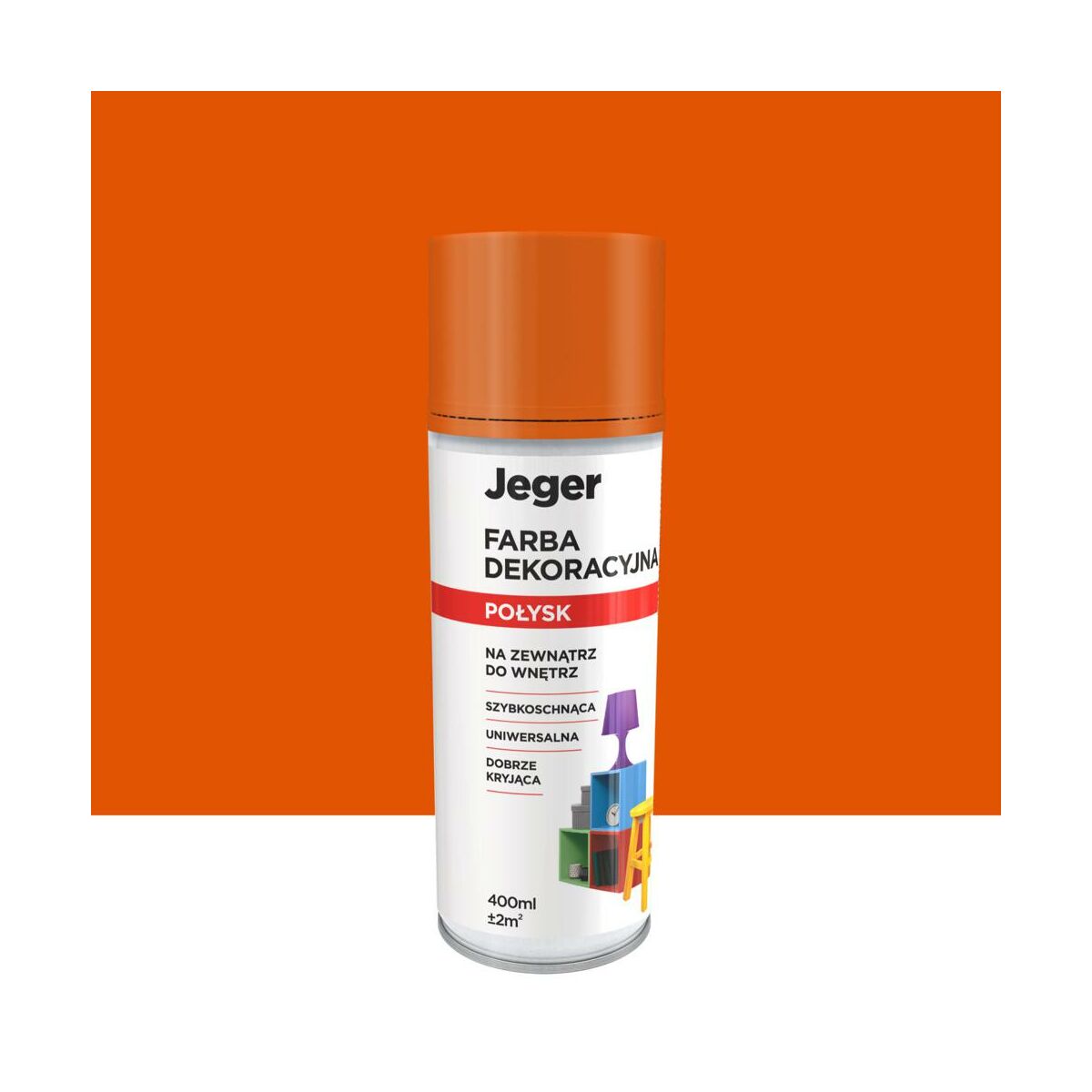 Spray 0.4 l pomarańczowy połysk Jeger