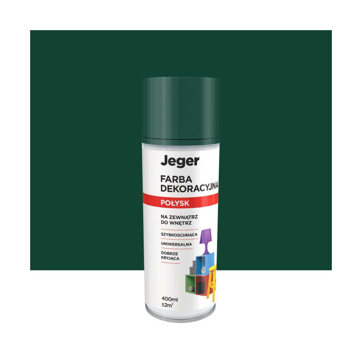 Spray kolor zielony 0.4 l połysk Jeger
