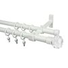 Karnisz GLOBE 240 cm podwójny biały mat 19 mm metalowy
