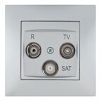 Gniazdo RTV i SAT SAT KOŃCOWE CARLA Srebrny ELEKTRO-PLAST