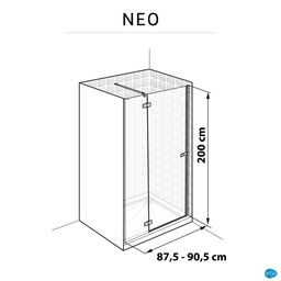 Drzwi prysznicowe uchylne Neo Strruktura 90 X 200 Sensea
