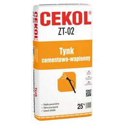 Tynk cementowo-wapienny ZT-02 25 kg Cekol