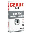 Biały klej do płytek i kamienia C - 14 25 kg CEKOL