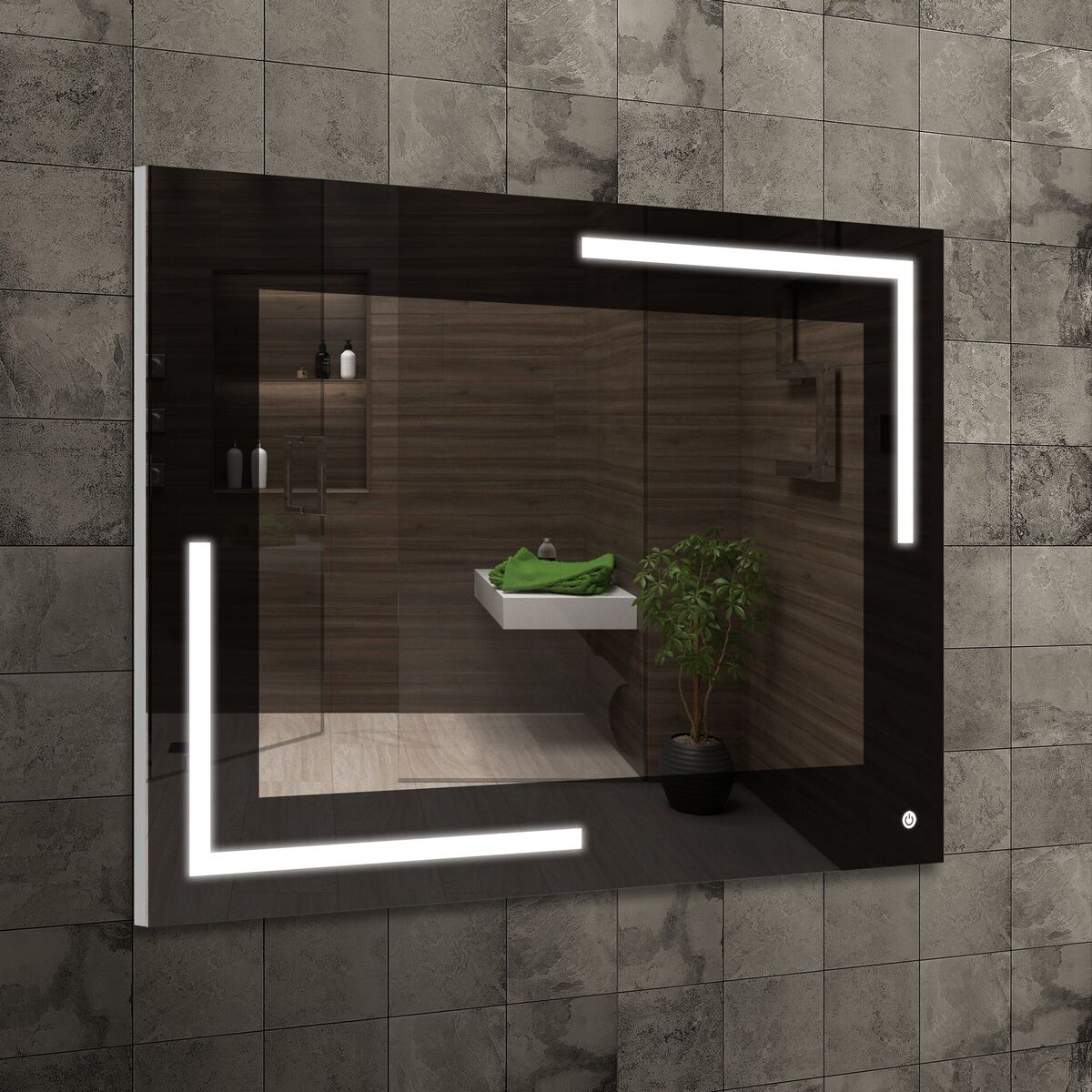 Lustro łazienkowe z wbudowanym oświetleniem RENO 80 x 60 VENTI