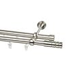 Karnisz PROFIL CYLINDER 240 cm podwójny nikiel 19 mm metalowy