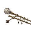 Karnisz KULA RETRO 240 cm podwójny antyczne złoto 16 mm metalowy