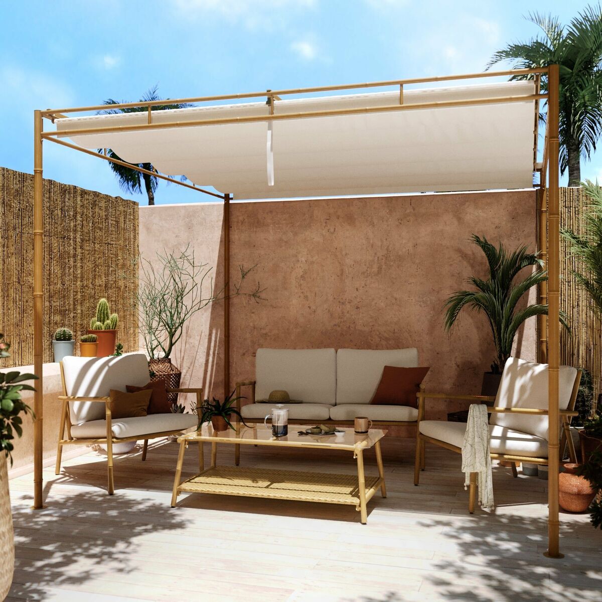 Meble ogrodowe zestaw Bamboo aluminiowe Naterial - Leroy Merlin