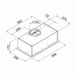 Okap podszafkowy E-Box czarny 60 cm VDB