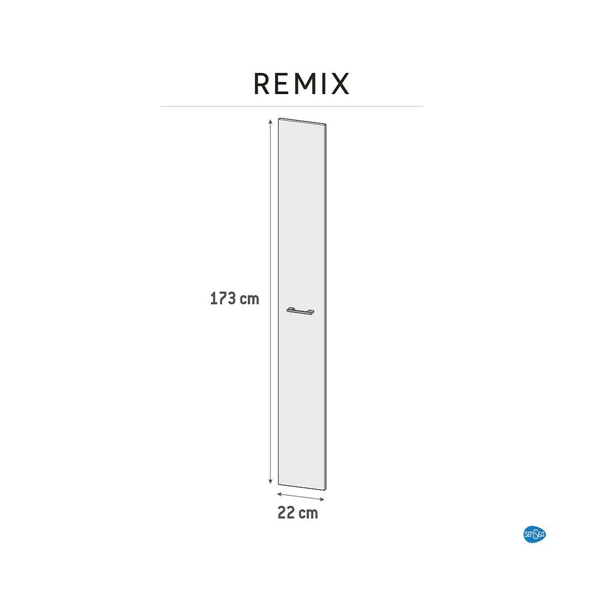 Drzwi do mebli łazienkowych do słupka Remix 22 x 173 Sensea