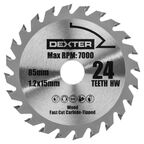 Piła tarczowa TCT 85/15MM 24T 85 mm il. zębów: 24 DEXTER POWER
