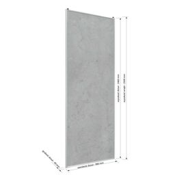 Drzwi przesuwne do szafy 98 cm Beton rama srebrna Spaceo