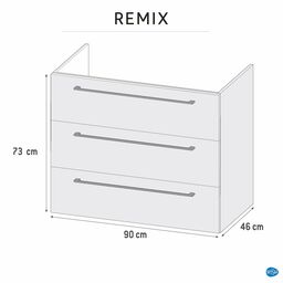 Szafka pod umywalkę Remix Biała 90 Sensea