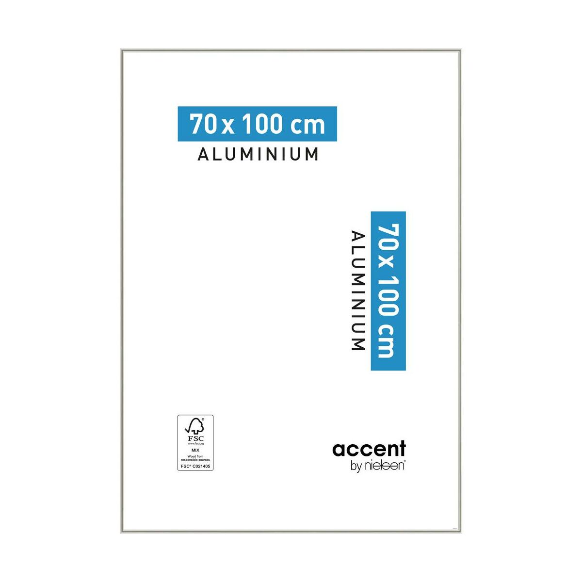 Ramka na zdjęcia Accent 70 x 100 cm nikiel mat aluminiowa