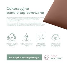 Panel ścienny tapicerowany prostokąt  90x30 cm Terakota Deco Academy