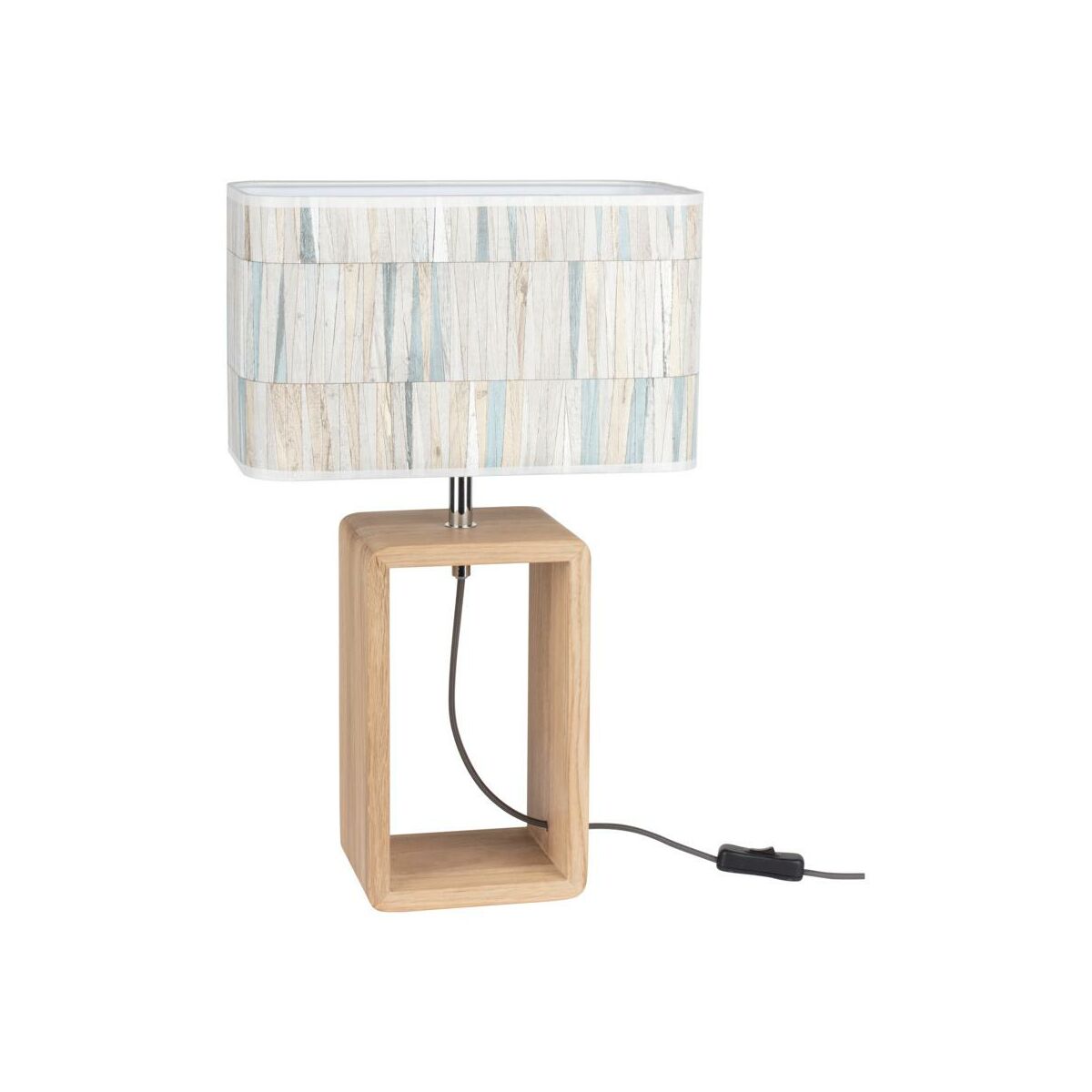 Lampa stołowa Malo beżowa z drewnem E27 Spot-Light