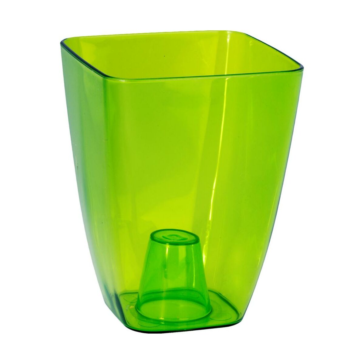 Osłonka doniczki plastikowa 13x13cm zielona Form-plastic