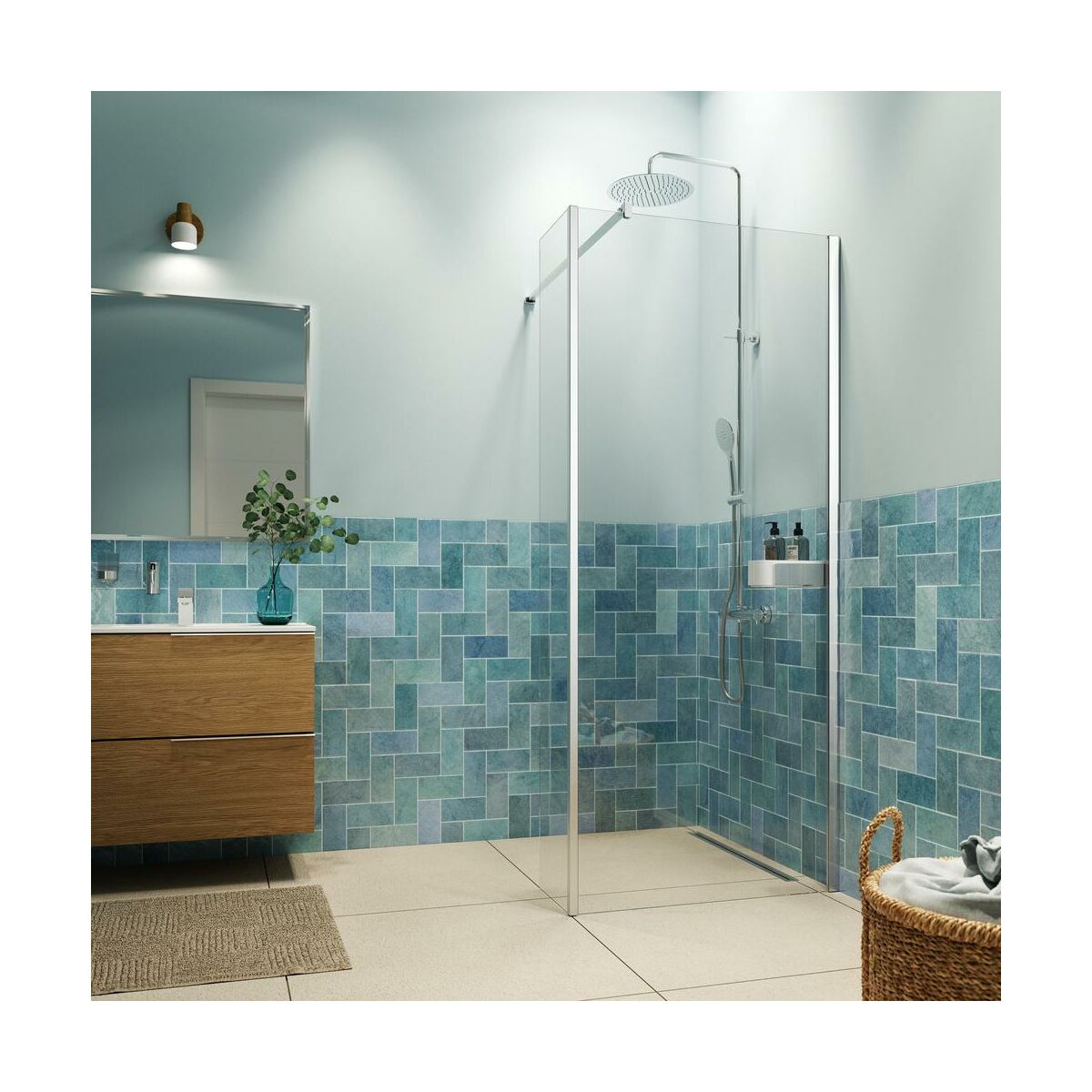 Kabina prysznicowa Walk-in INC i deflektor 90 x 200 Sealskin