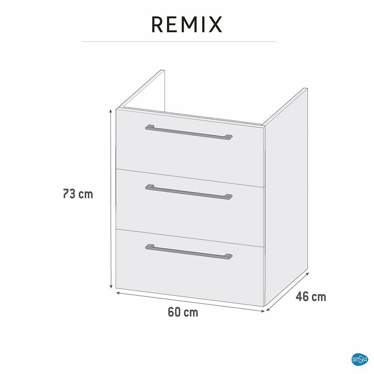 Szafka pod umywalkę Remix Jasny Dąb 60 Sensea