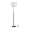 Lampa podłogowa Punto biała z drewnem E27 Spot-Light