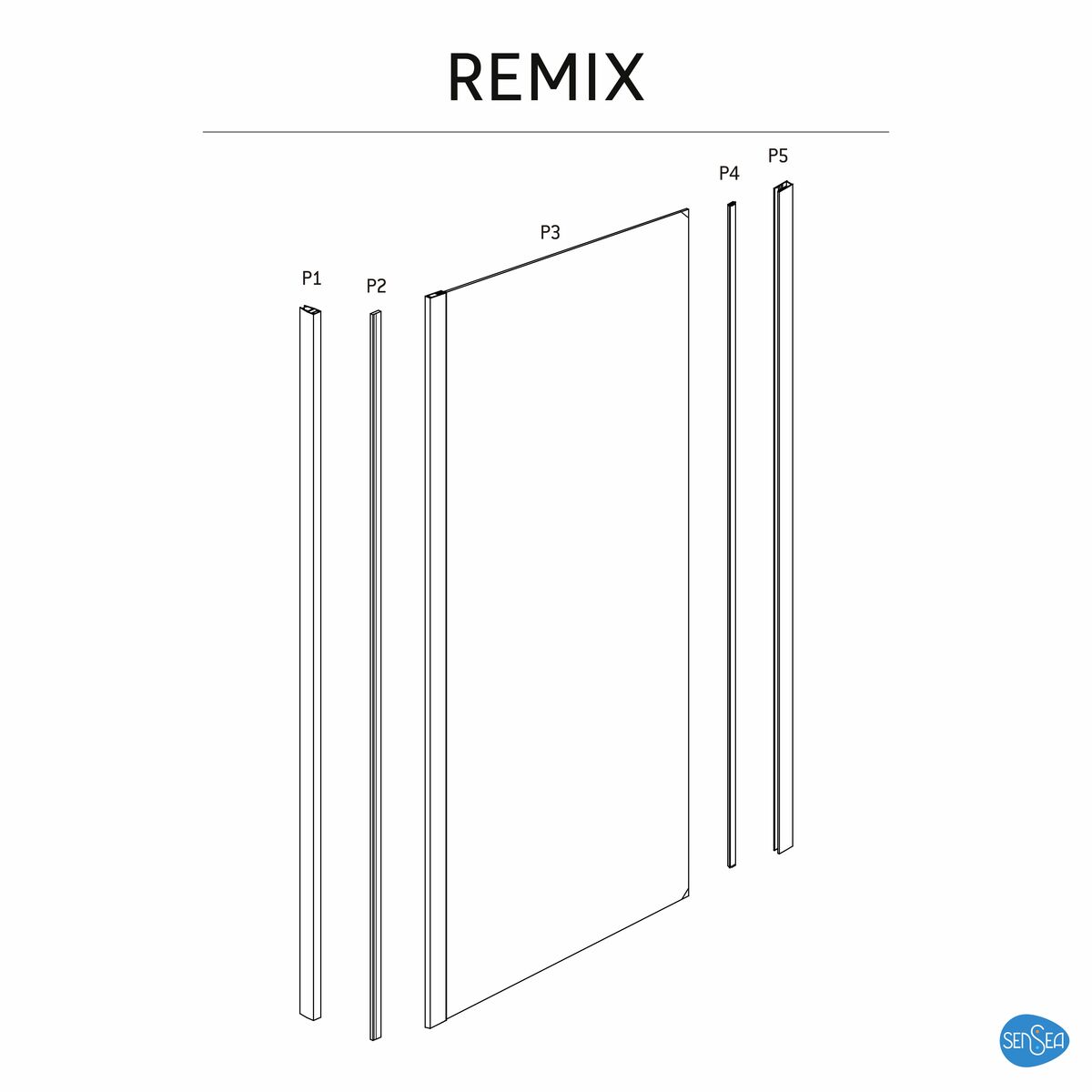 Ścianka boczna Remix 100 X 195 Sensea