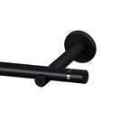 Karnisz TOKYO 200 cm pojedynczy czarny mat 19 mm metalowy