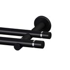 Karnisz TOKYO 160 cm podwójny czarny mat 19 mm metalowy