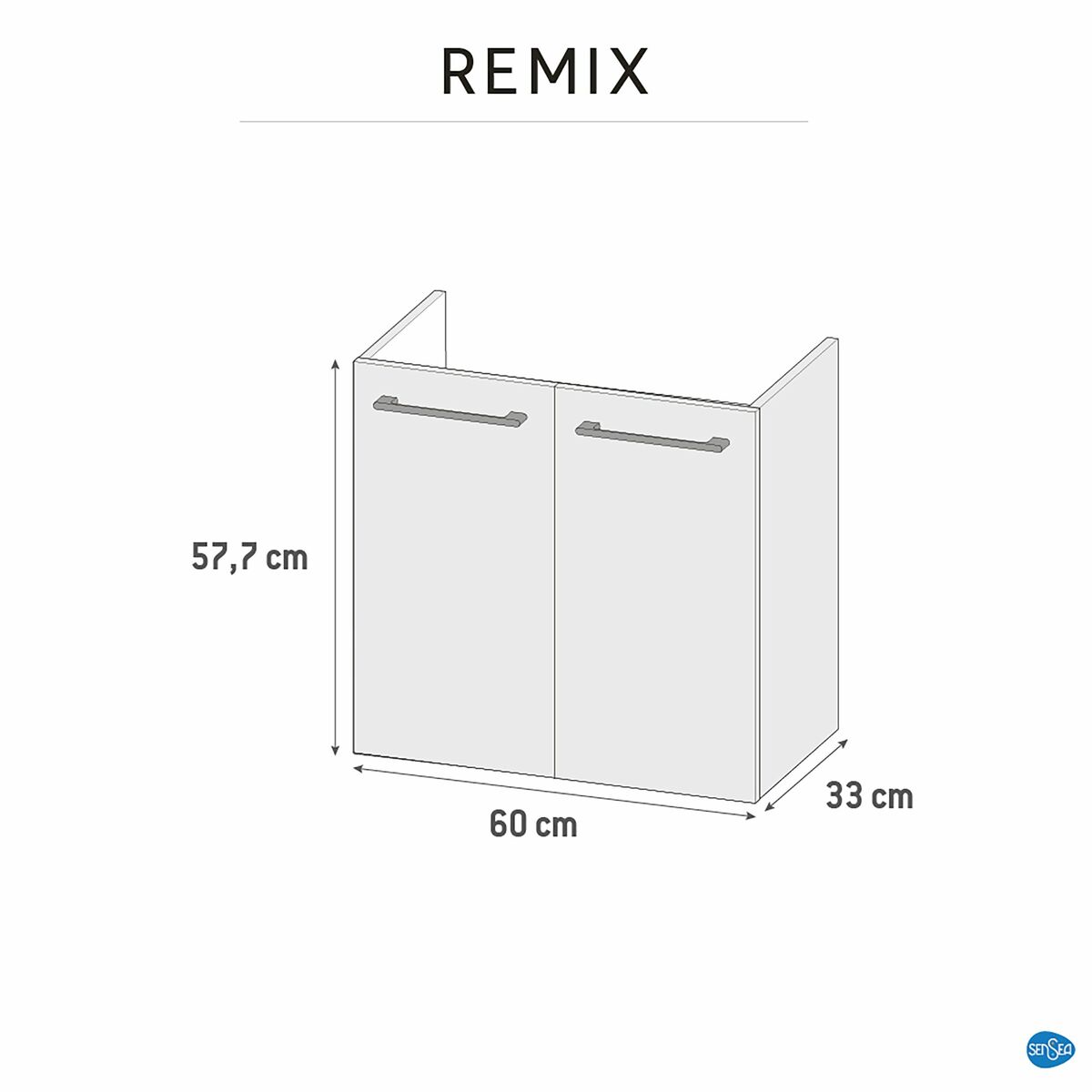 Szafka pod umywalkę Remix 60 x 58 x 33 Sensea
