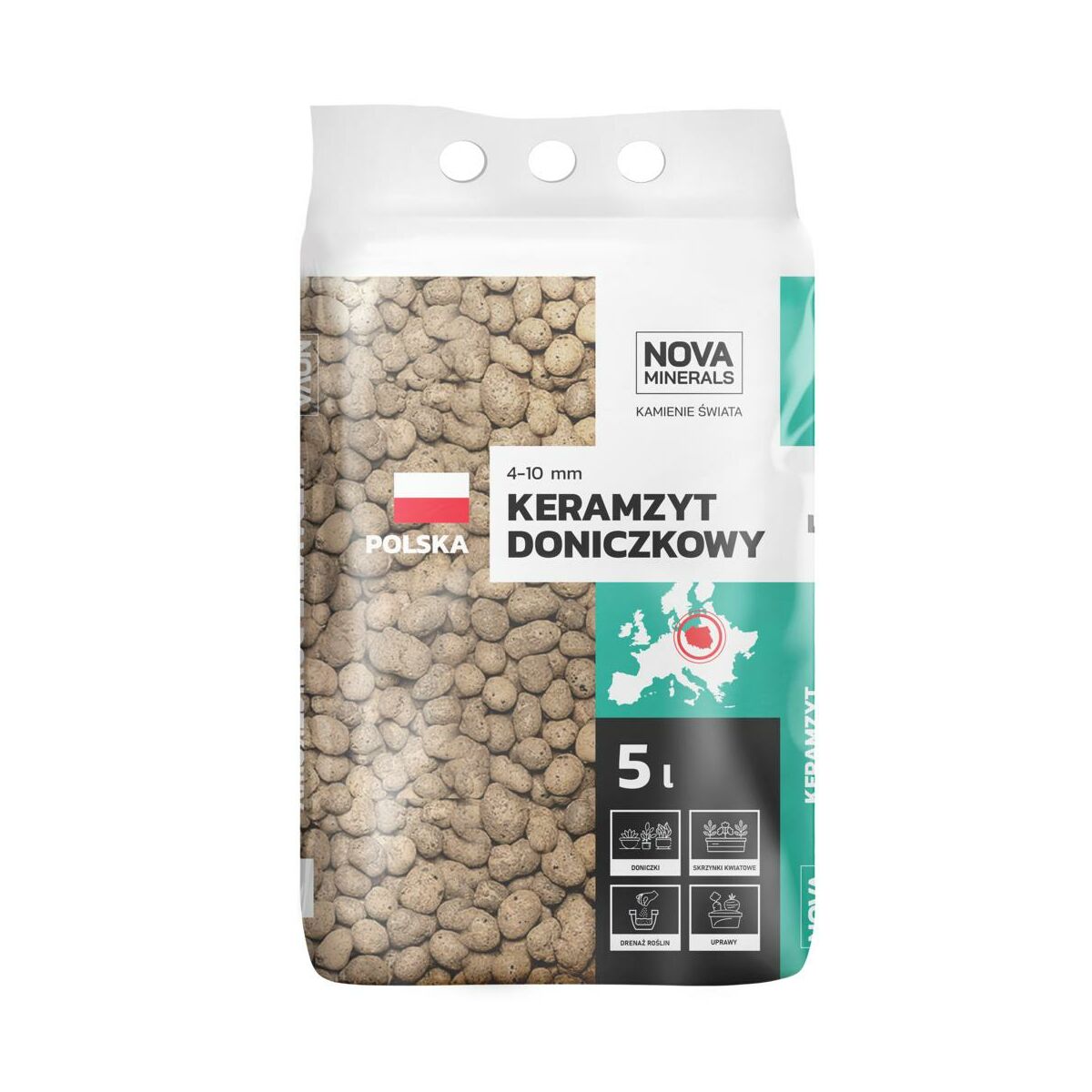 Keramzyt ogrodniczy 4-10 mm 5l Nova Minerals