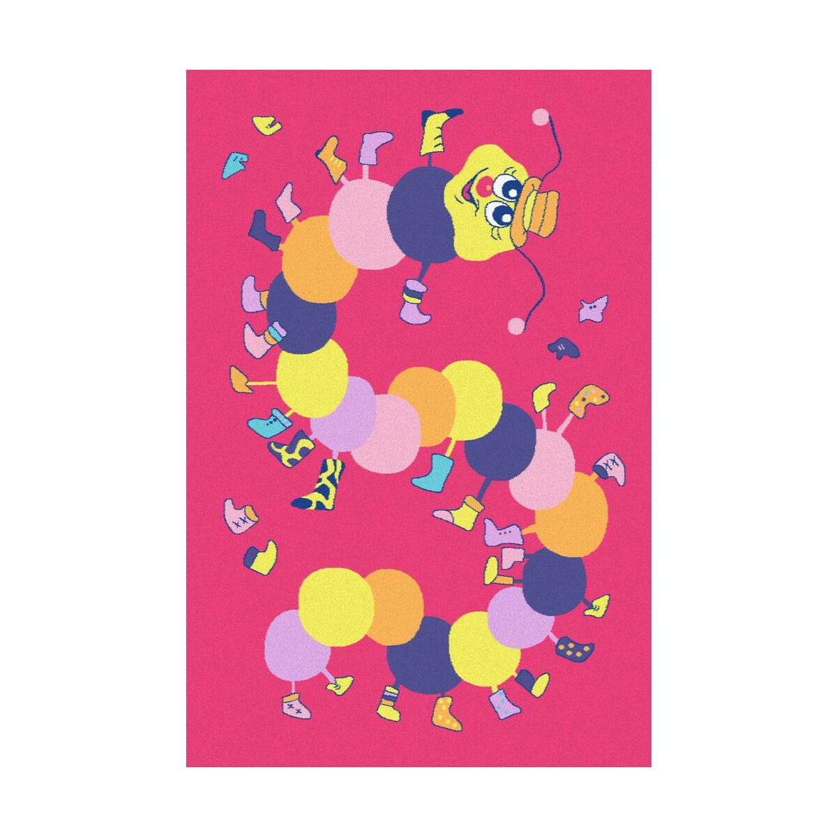 Dywan dziecięcy Funky Top Iwo różowy 240 x 330 cm
