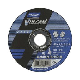 Tarcza do cięcia T41 125 x 2.5 x 22.23 STAL NORTON VULCAN
