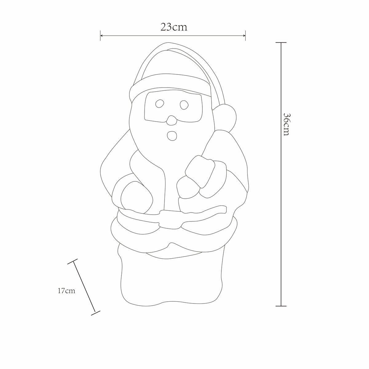 Święty Mikołaj świecący 35cm 30 LED timer akrylowy
