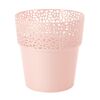 Osłonka na doniczkę 13 cm plastikowa różowa ROSA LAMELA