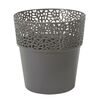 Osłonka na doniczkę 14.5 cm plastikowa antracytowa ROSA LAMELA