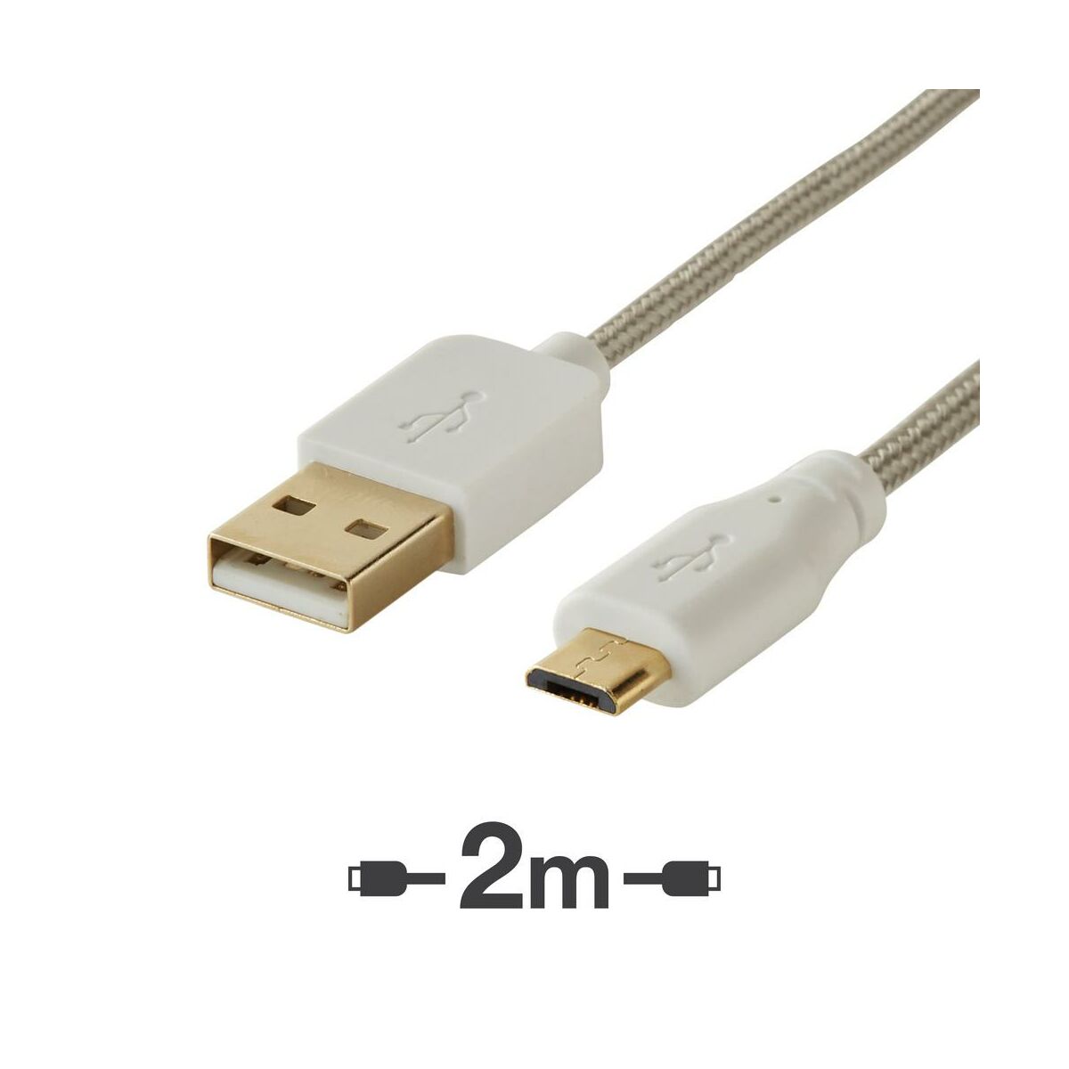 Przewód MICRO USB / USB A SZARY 2 m EVOLOGY