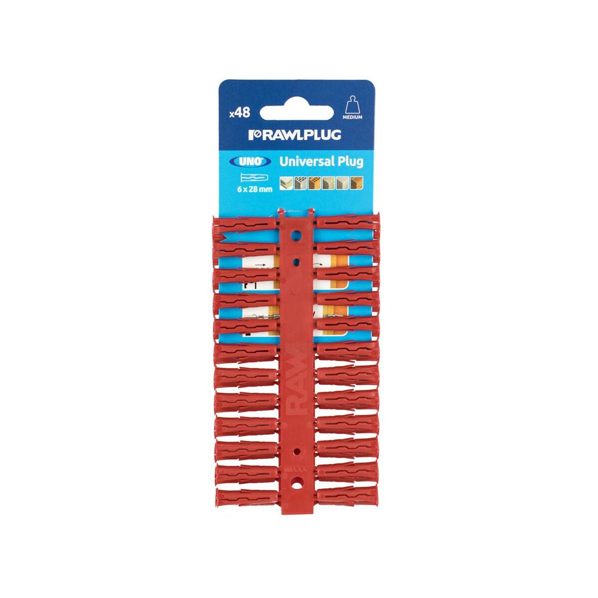 Kołek uniwersalny 6 x 28 mm Uno-Red 48 szt. Rawlplug