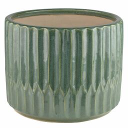 Donica ceramiczna śr.36 cm okrągła zielona