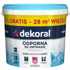 Farba wewnętrzna ODPORNA NA ZMYWANIE 10 l + 20% Śnieżnobiała DEKORAL