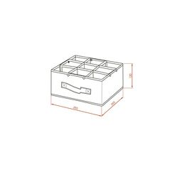 Pudełko tekstylne Jamajka 9 przegródek 26.5 x 13 x 26.5 cm Kuchinox