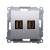 Gniazdo HDMI podwójne SIMON 54 PREMIUM Srebrny KONTAKT SIMON