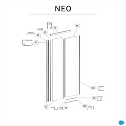 Drzwi prysznicowe przesuwne Neo Struktura 120 X 200 Sensea
