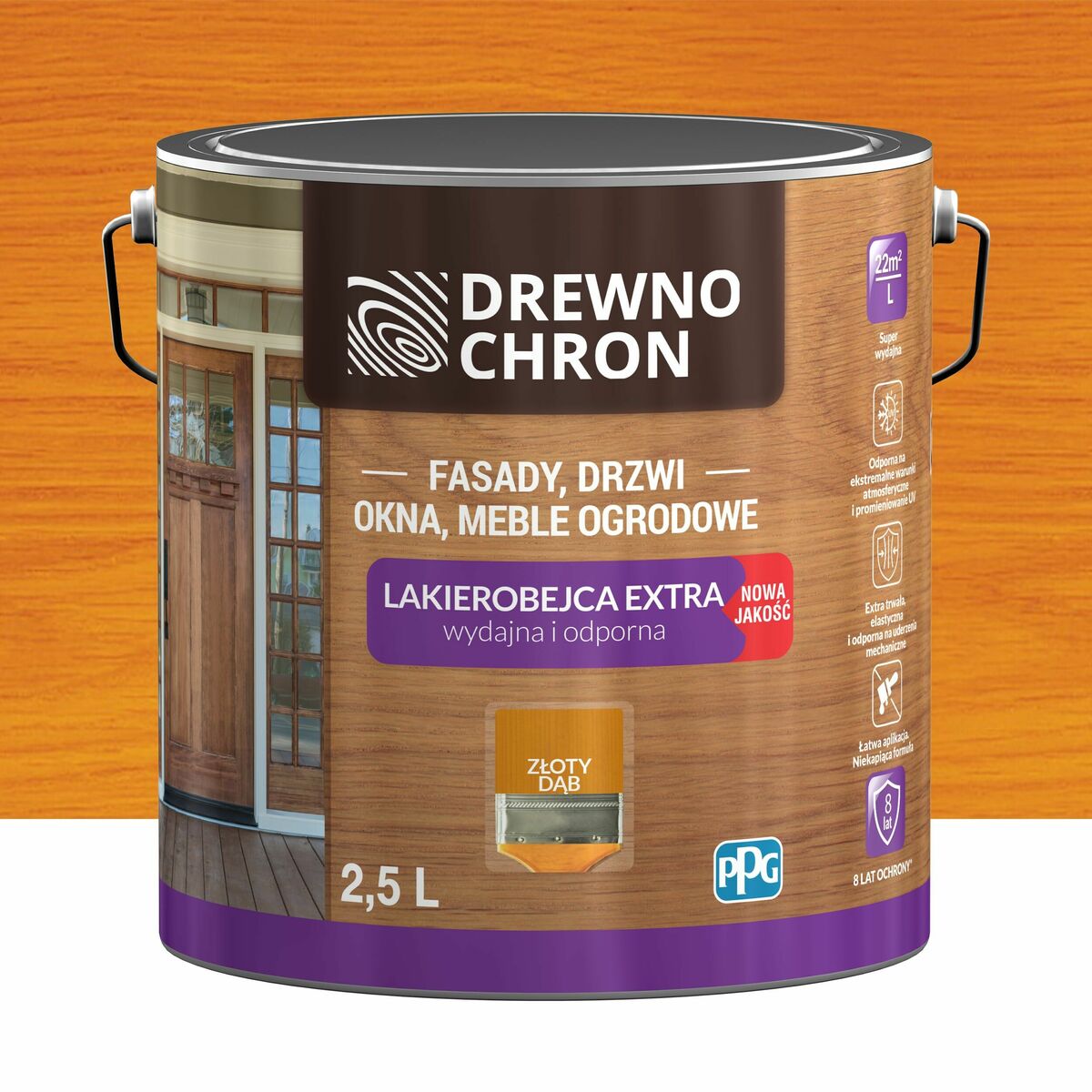 Lakierobejca do drewna 2.5 l Złoty Dąb